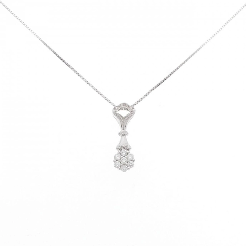 K18WG Hoa Kim Cương Dây Chuyền 0.18CT - Hàng hiệu Chính hãng 860837