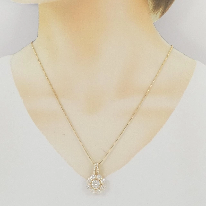 K18YG Hoa Kim Cương Dây Chuyền 2.00CT - Hàng hiệu Chính hãng 859937