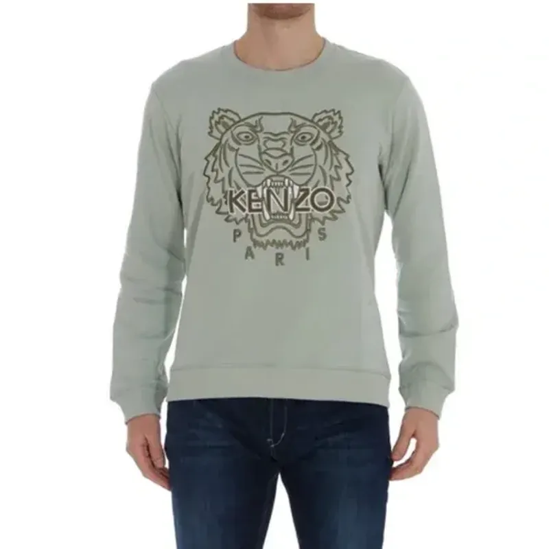 Áo tay dài Kenzo màu xanh thêu đầu hổ 729289