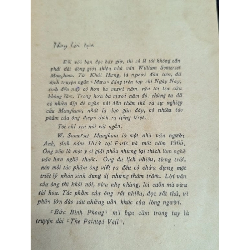 Bức bình phong - Somerset Maugham ( bản dịch Nguyễn Minh Hoàng ) 449836