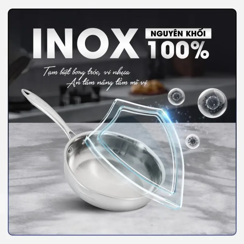 Đầu Tư Vĩnh Cửu: Chảo Inox KALITE KL826V – Chống Cong Vênh, Dùng Được Mọi Loại Bếp! 732604
