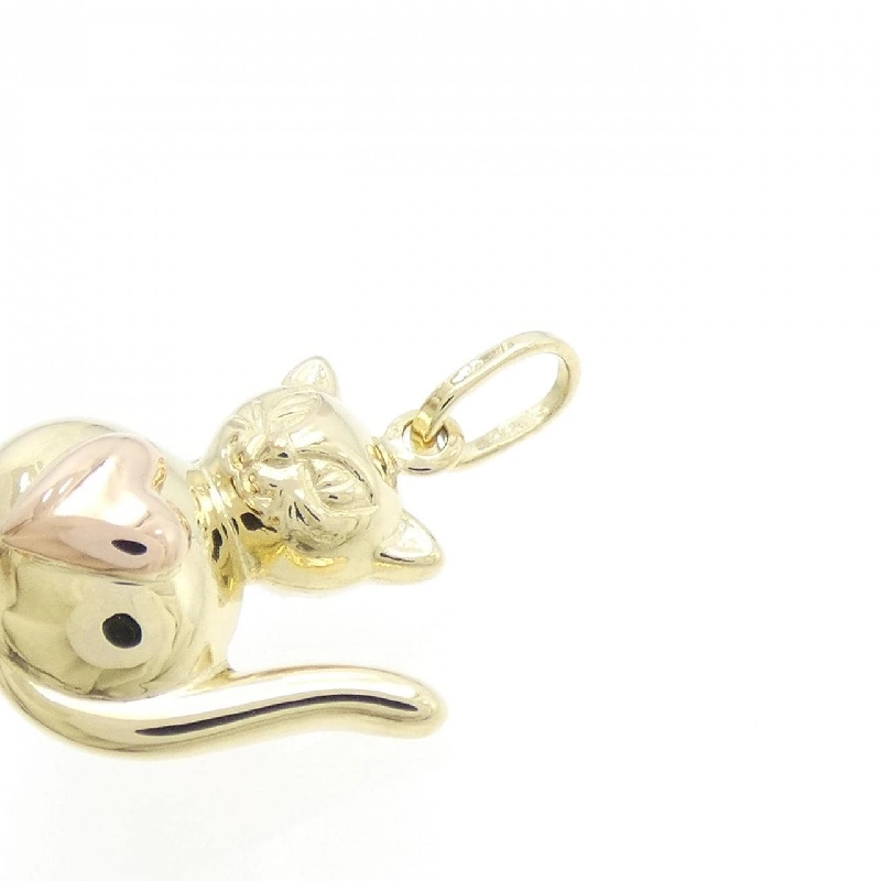 Mặt dây chuyền hình mèo và trái tim 750YG/750PG - Hàng hiệu Authentic 864051