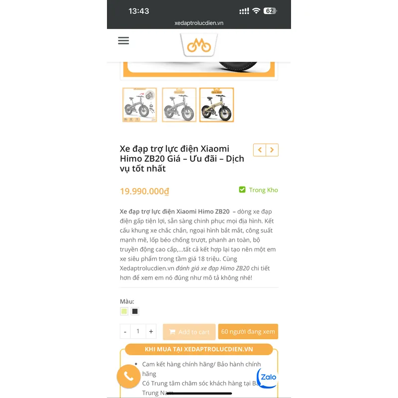  Mình cần nhượng lại xe đạp trợ lực điện Xiaomi Himo ZB20 – còn mới khoảng 80% 718659