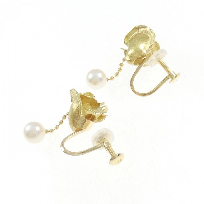 Bông tai Akoya ngọc trai 5.3mm K18YG - Hàng hiệu Chính hãng 878793