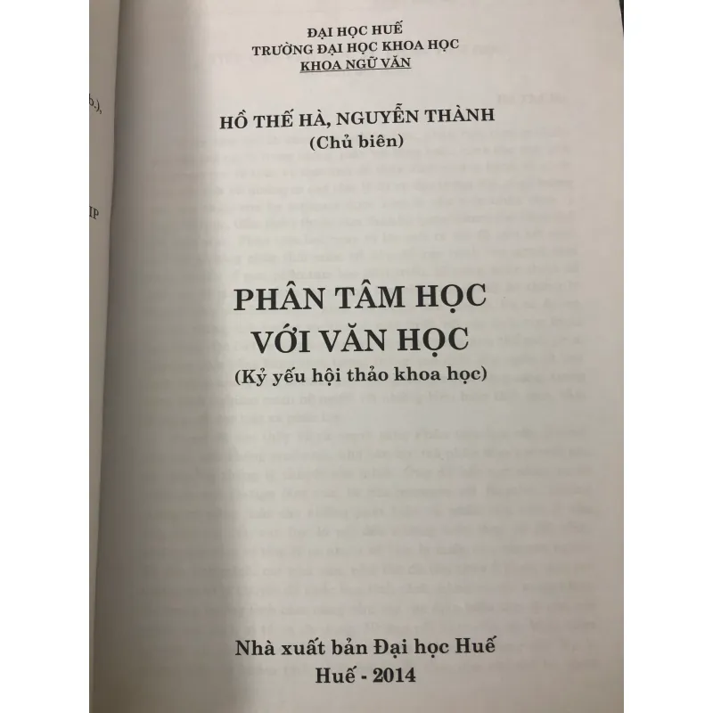 Phân tâm học với văn học - Hồ Thế Hà, Nguyễn Thành 760070