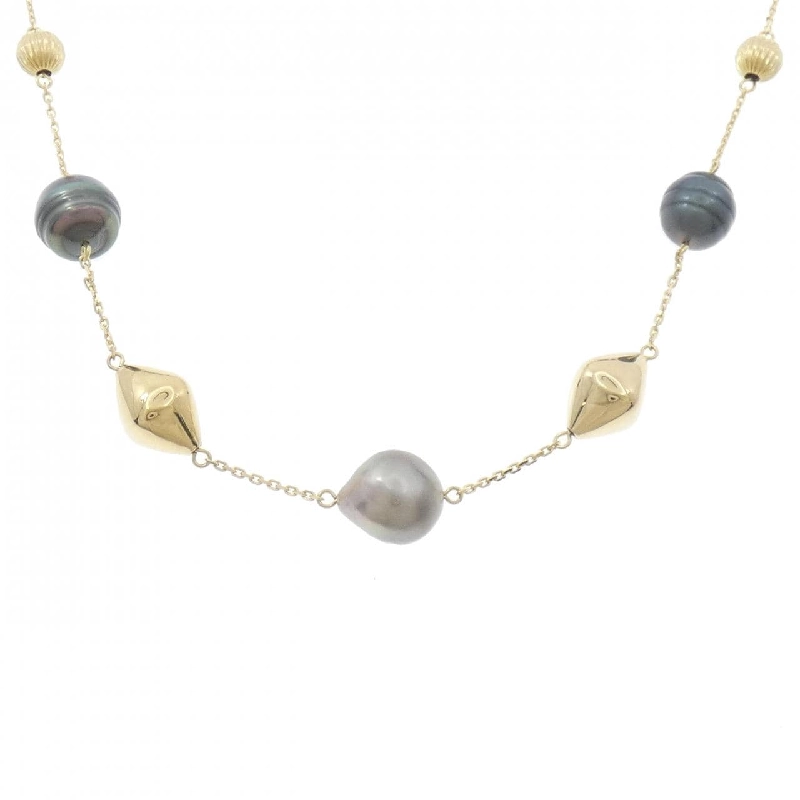 K18YG Ngọc trai đen dây chuyền - Hàng hiệu Authentic 847397