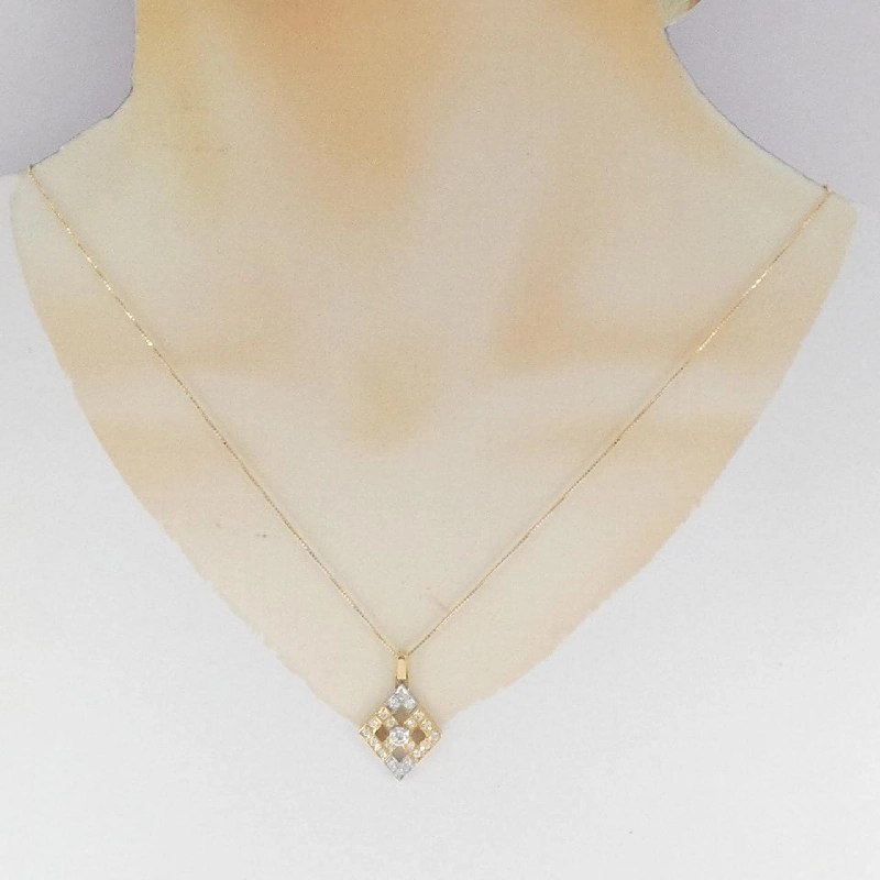 K18YG/PT900 Dây chuyền kim cương 0.10CT - Hàng hiệu Chính hãng 861037