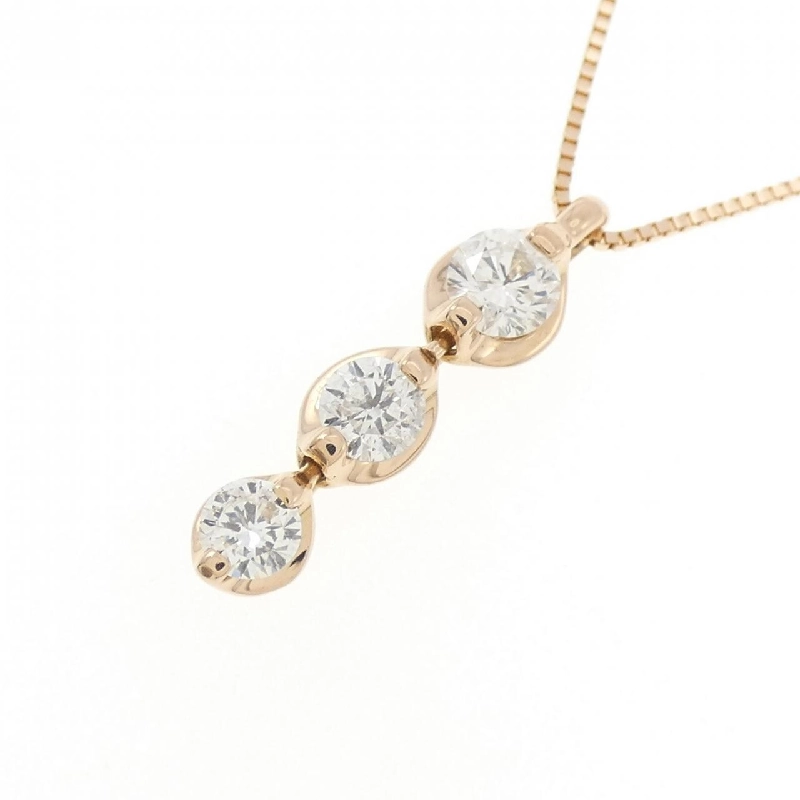 K18PG Dây chuyền kim cương ba viên 0.30CT - Hàng hiệu Chính hãng 857253