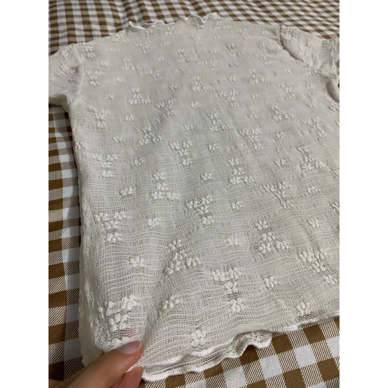 Áo cộc tay ren trắng trong suốt 462978