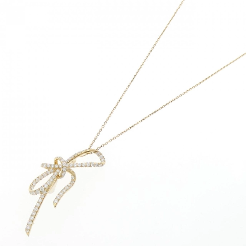 K18YG Dây chuyền kim cương hình ruy băng 2.28CT - Hàng hiệu Chính hãng 847243