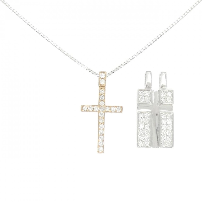 K18WG/K18PG Dây chuyền kim cương chéo 1.01CT - Hàng hiệu chính hãng 860264