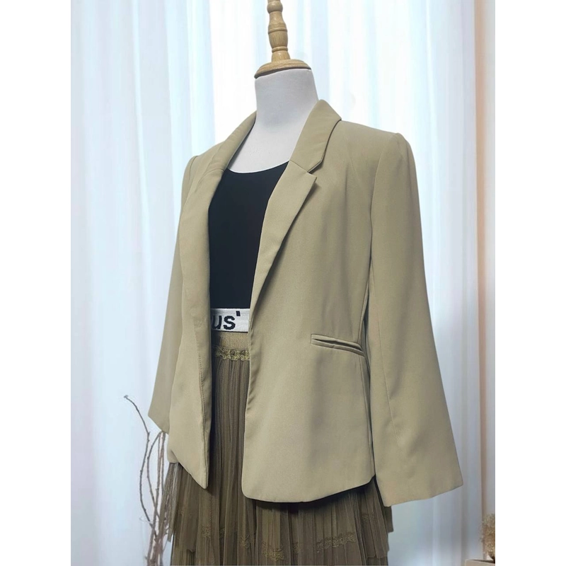 [Mới - Lỗi cổ áo] Vest dáng ngắn không cúc, hàng xuất lỗi cắt mác 416498