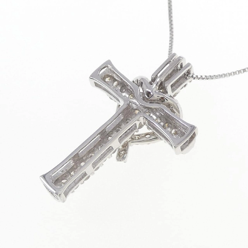 K18WG Dây chuyền kim cương hình chữ thập 0.64CT - Hàng hiệu Chính hãng 860533