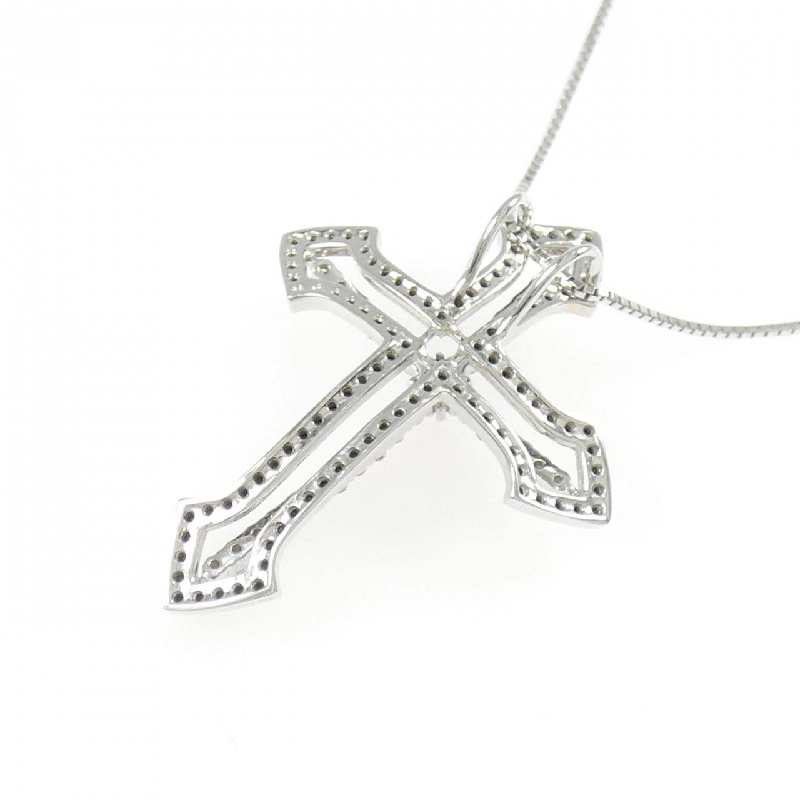 K18WG/K18BG Dây chuyền kim cương chéo 0.60CT - Hàng hiệu Chính hãng 860355