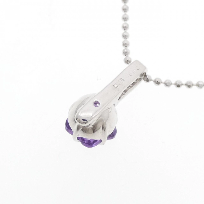 K18WG/PT850 Hoa Amethyst Dây Chuyền - Hàng hiệu Authentic 851159