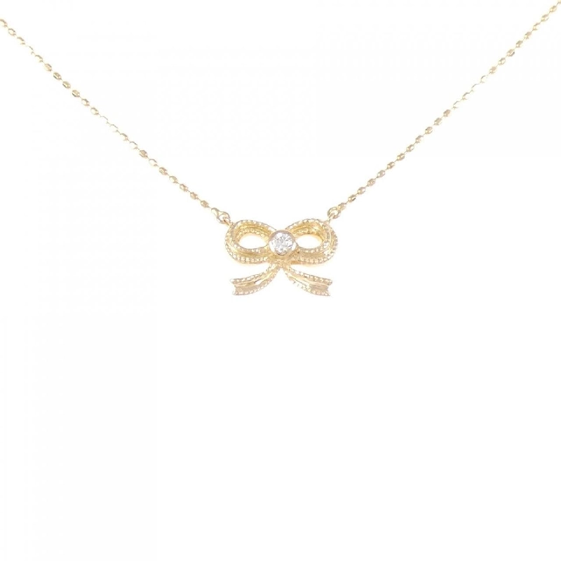 K18PG Dây chuyền kim cương hình ruy băng 0.030CT - Hàng hiệu Chính hãng 859785