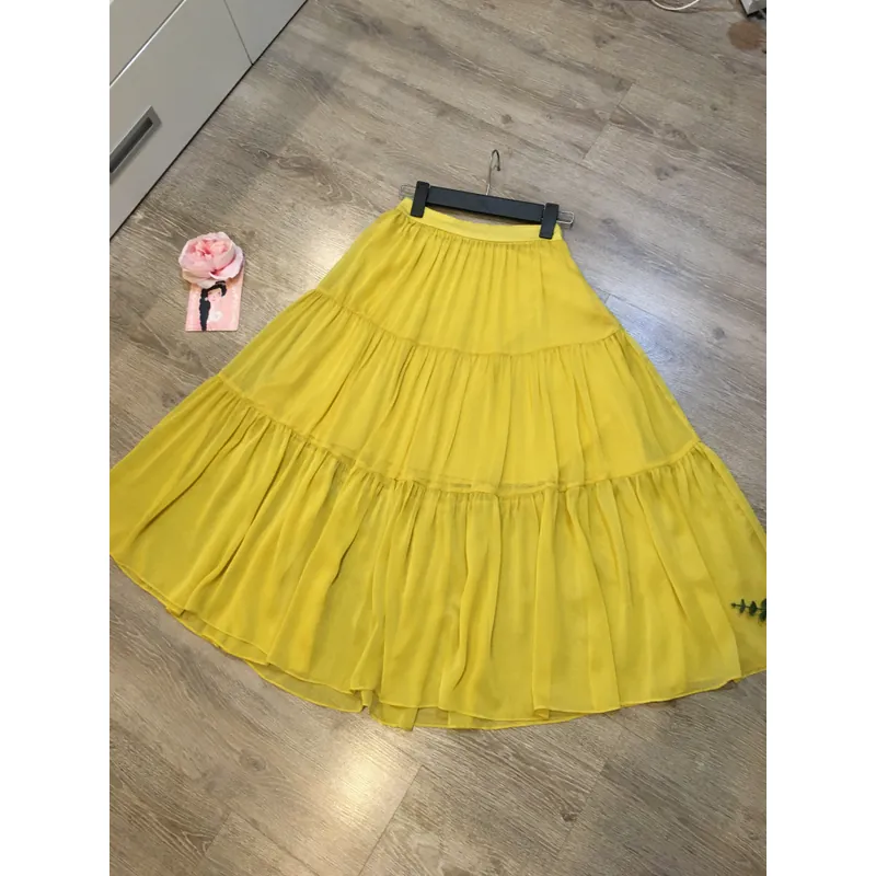 [Thanh Lý Hãng] Chân váy vintage voan tầng CCHAT dáng dài siêu xoè cao cấp nàng thơ 696655