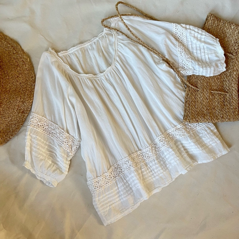 Áo linen tơ trắng 522265
