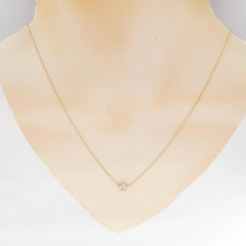 K18YG Hoa Kim Cương Dây Chuyền 0.10CT - Hàng hiệu Chính hãng 856456