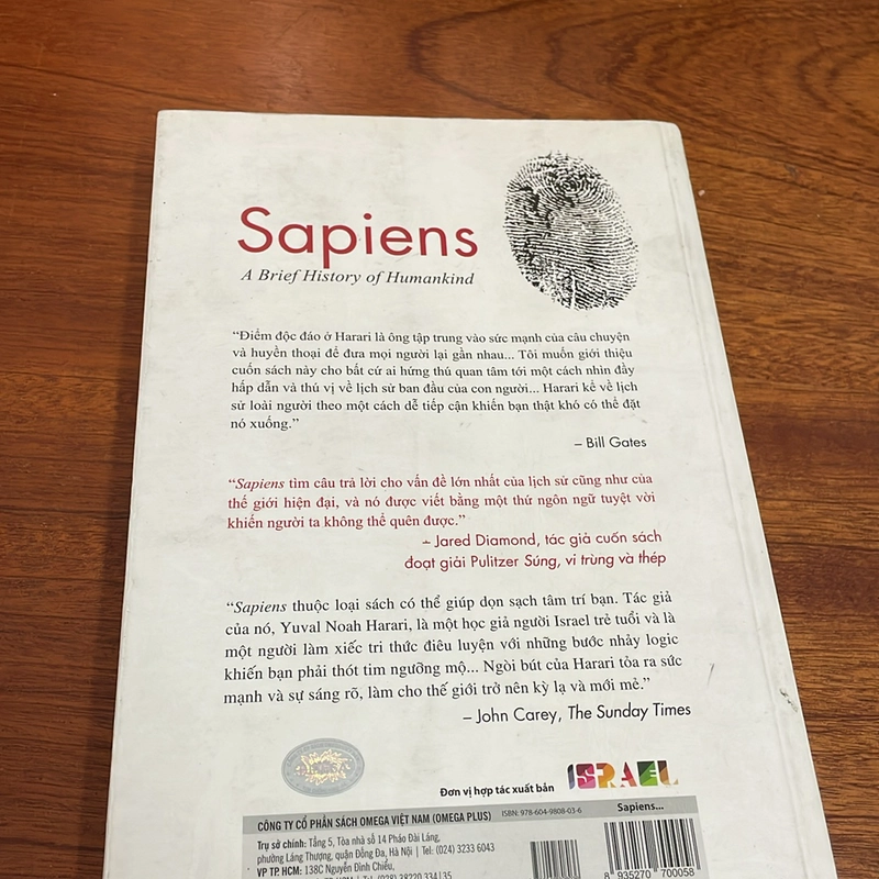 II Tựa Sách: Sapiens _ Lược Sử Loài Người - YUVAL NOAH HARARI - 2019 496833