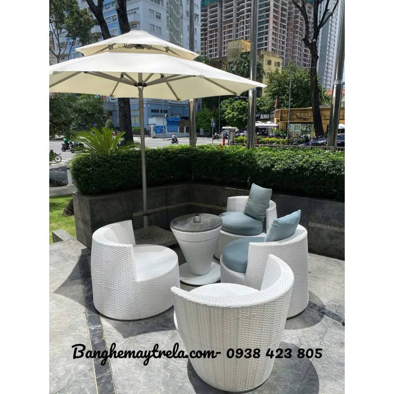 Bàn ghế mây nhựa sân vườn 727957