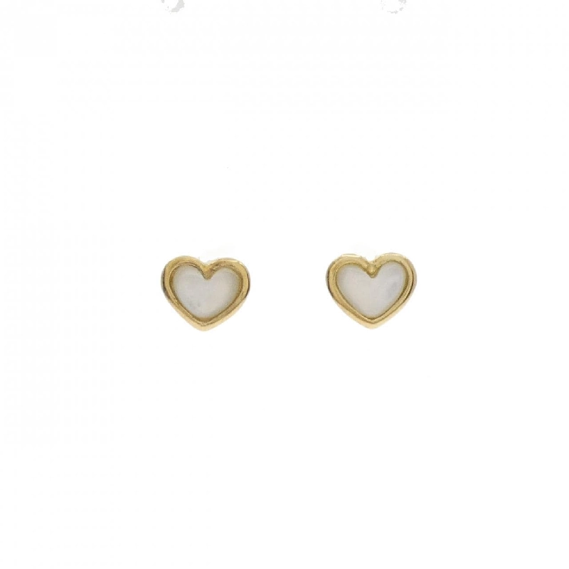 K18YG Heart Mother of Pearl Earrings - Hàng hiệu Authentic 875592