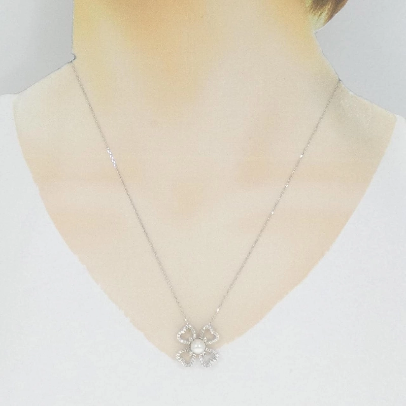 K18WG Ngọc trai Akoya Dây chuyền 6mm - Hàng hiệu Chính hãng 858111