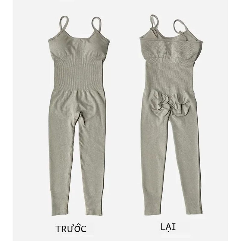 Jumpsuit đồ thể thao, tập Yoga, tập Gym, thoáng khí (Size M) - Màu Khaki 333947