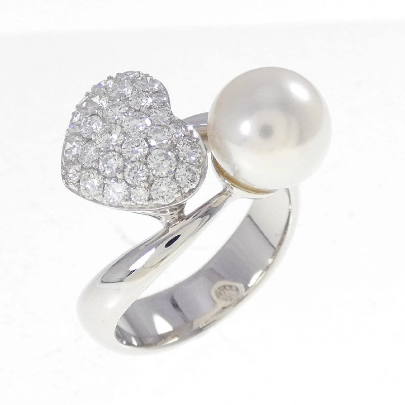 Nhẫn ngọc trai Akoya 18KTWG hình trái tim 8.3mm - Hàng hiệu Authentic 855165