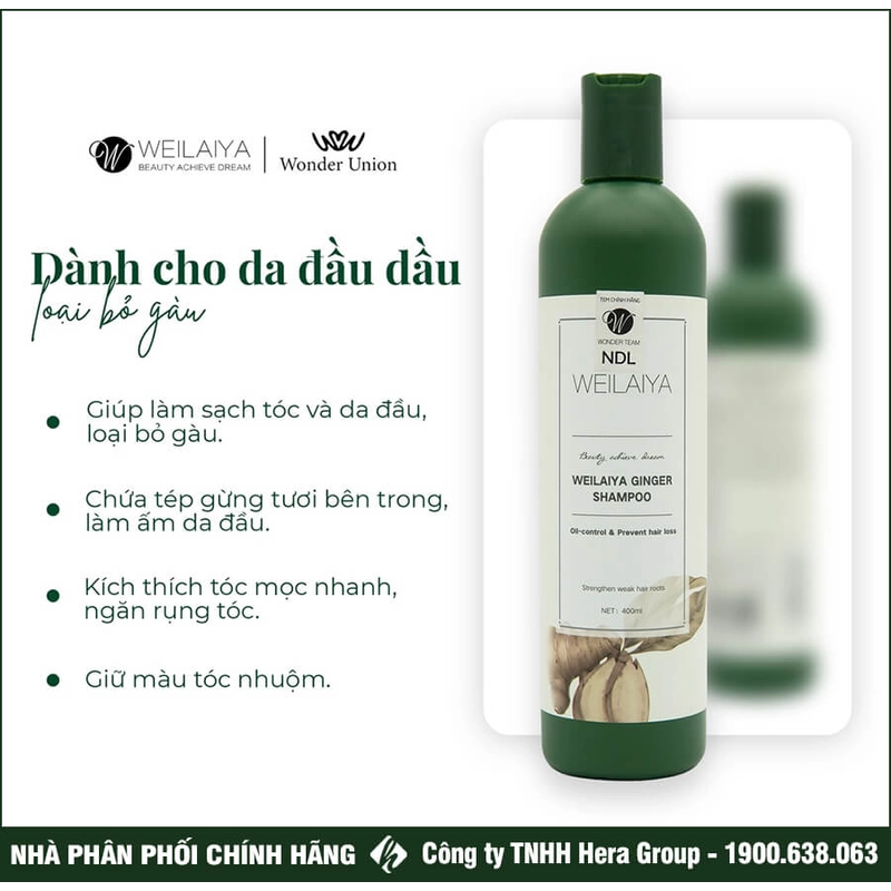 Dầu gội gừng trắng Weilaiya chính hãng nguyên tem 165027