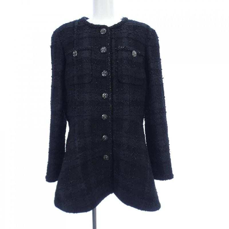 【Mã giảm giá】Áo khoác không cổ CHANEL 637045