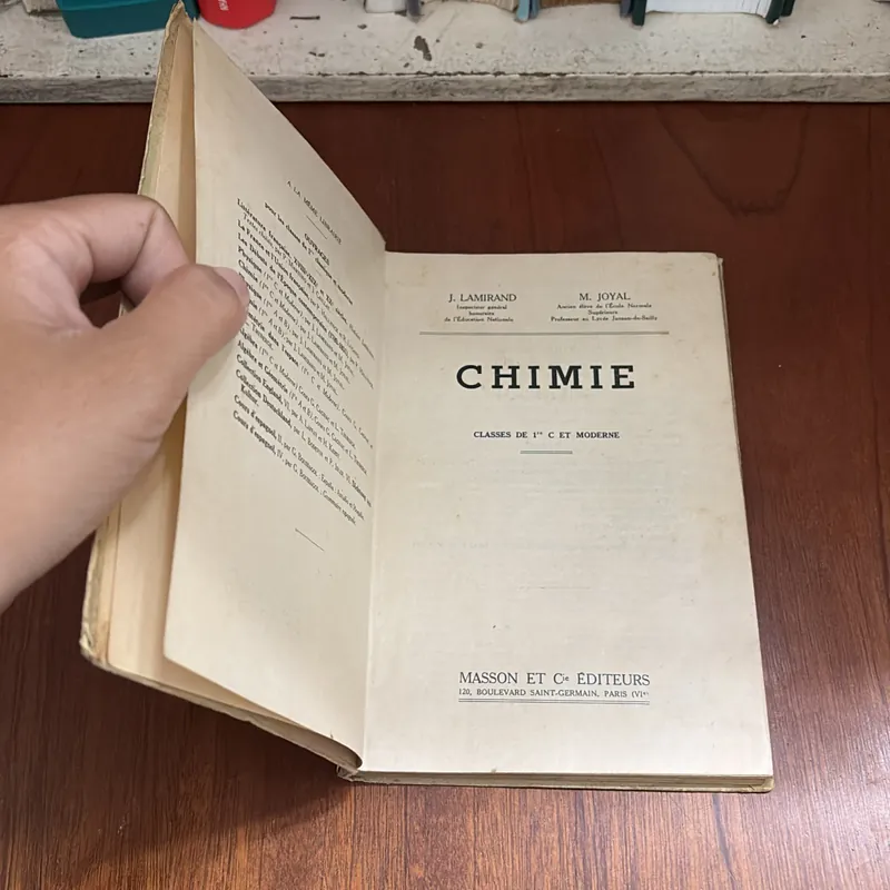 II Sách Tiếng Pháp: CHIMIE _ CLASSES DE 1 Re C ET MODERNE - 1955 604849