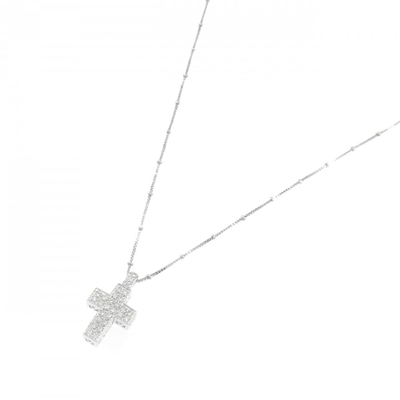 K18WG/750WG Dây chuyền kim cương chéo 0.14CT - Hàng hiệu Chính hãng 859735