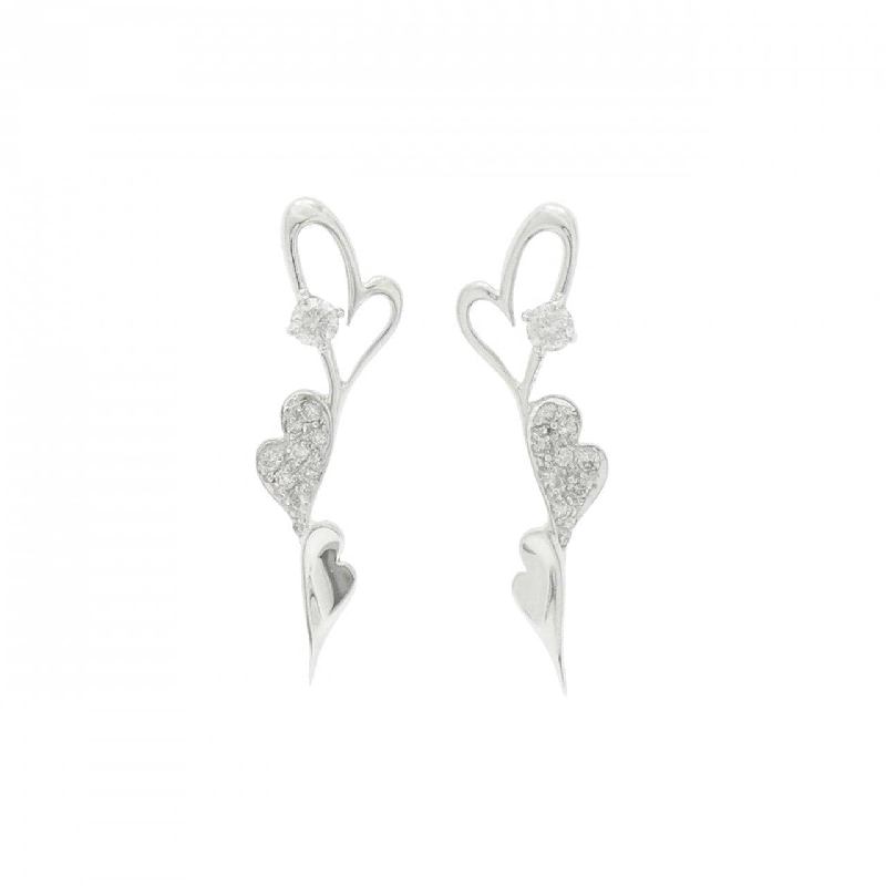 K18WG Bông tai kim cương hình trái tim 0.40CT - Hàng hiệu chính hãng 870493