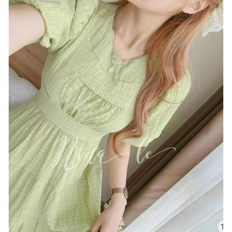 Đầm váy nữ maxi biển họa tiết cổ tròn dáng thân dài xòe cực kì xinh trẻ trung 462310