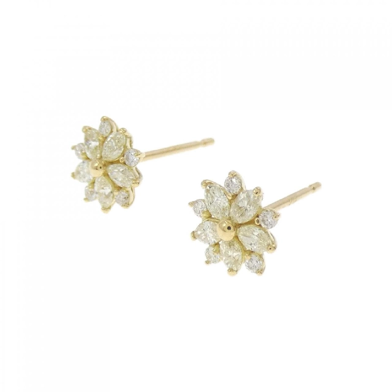 Bông tai kim cương K18YG hoa 0.30CT - Hàng hiệu chính hãng 871948