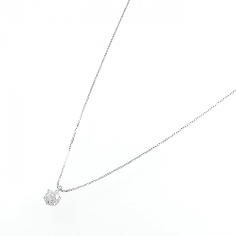 K18WG/750WG Solitaire Diamond Necklace 0.20CT - Hàng hiệu Chính hãng 859740