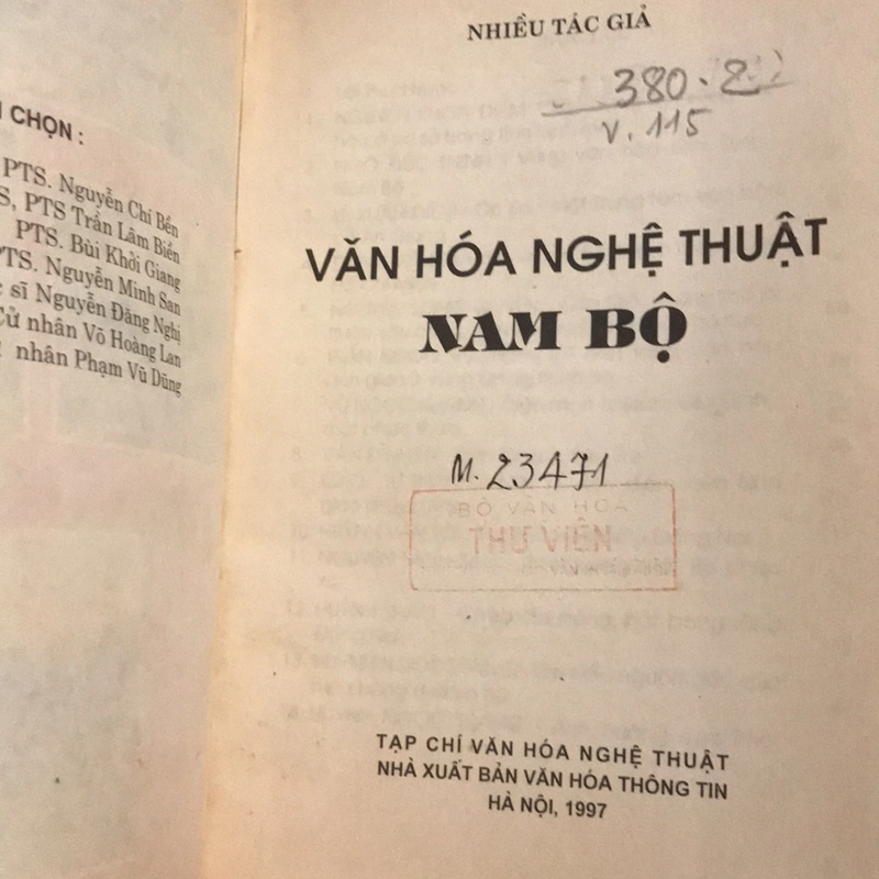 VĂN HÓA NGHỆ THUẬT NAM BỘ 501187