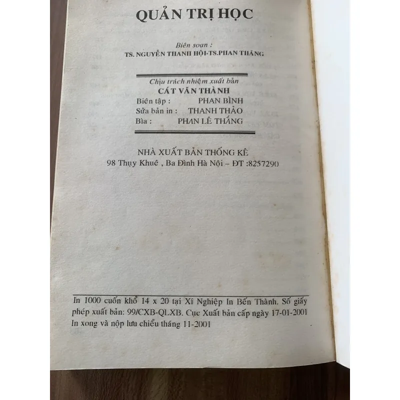 Quản trị học, TS. NGUYỄN THANH HỘI TS. PHAN THĂNG 706827