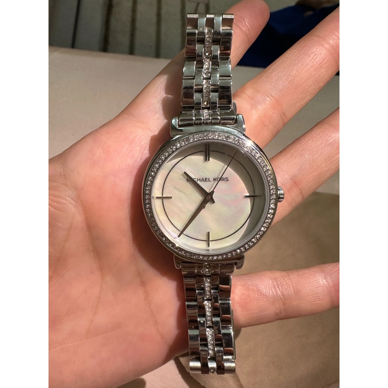 Đồng Hồ Michael Kors Nữ MK3641 CINTHIA Dây Kim Loại Bạc Viền Đính Đá 33mm Chính Hãng 323969