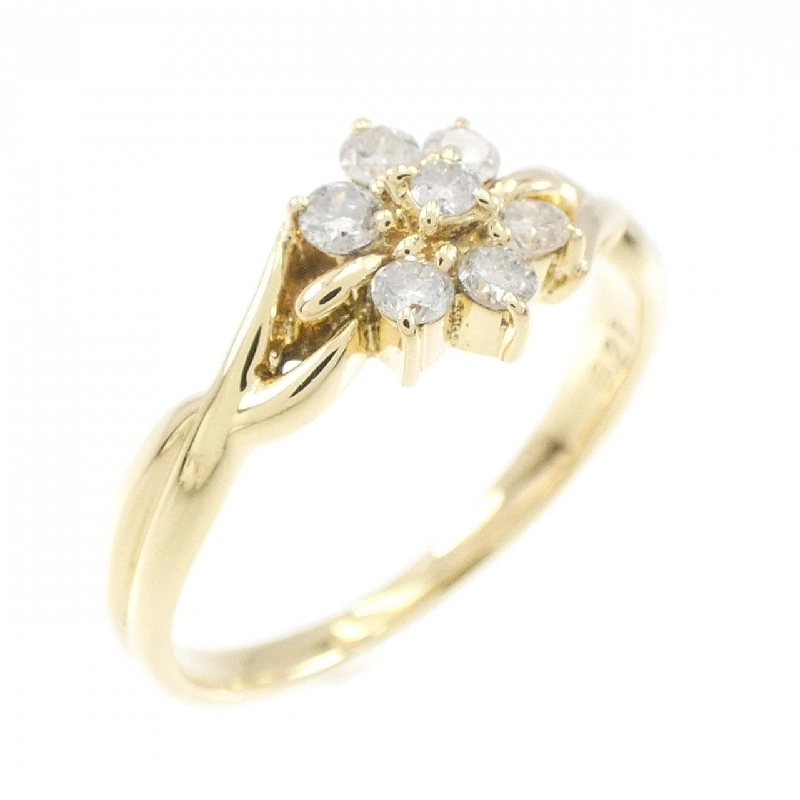 Nhẫn kim cương hoa K18YG 0.23CT 672076