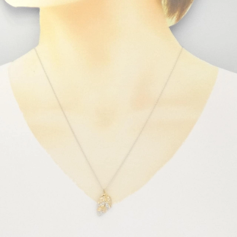 K18/PT/K18WG Dây chuyền kim cương lá 0.13CT - Hàng hiệu chính hãng 860675