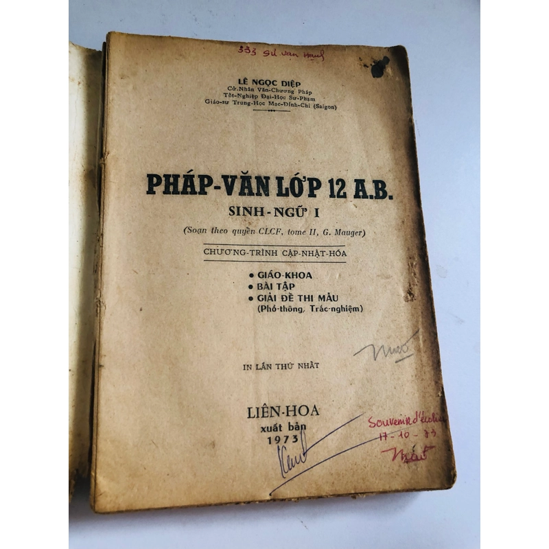 PHÁP VĂN 12 AB  - 234 trang, nxb: 1974 544973
