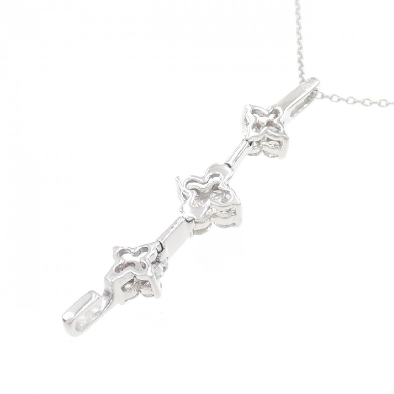 K18WG 2WAY Hoa Đá Quý Kim Cương Dây Chuyền 0.50CT - Hàng hiệu Chính hãng 862083