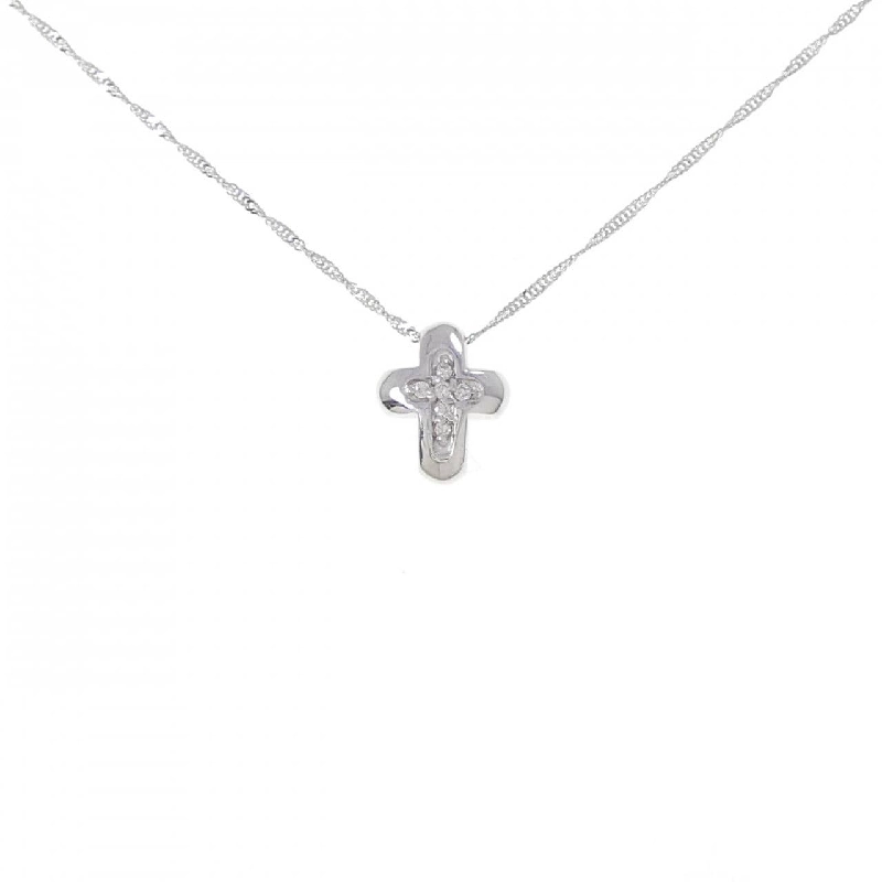 K18WG Dây chuyền kim cương chéo 0.03CT - Hàng hiệu chính hãng 856675