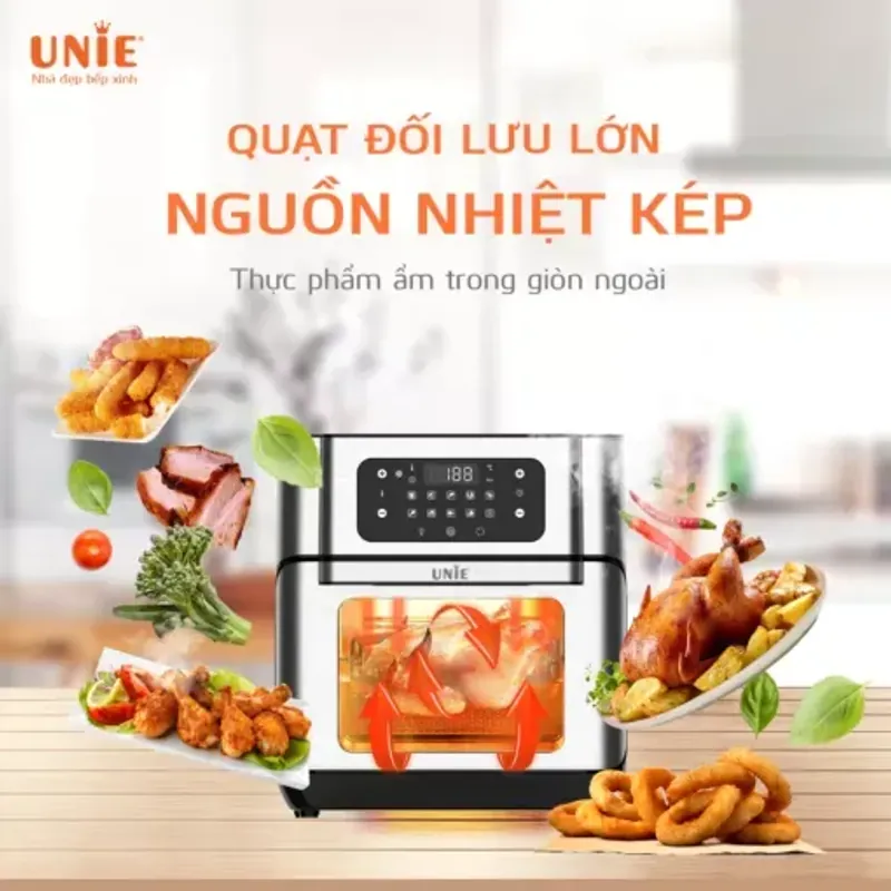 Nồi chiên không dầu UNIE UE-1000 12L, 14 chế độ nấu, bảng điều khiển cảm ứng một chạm 578129