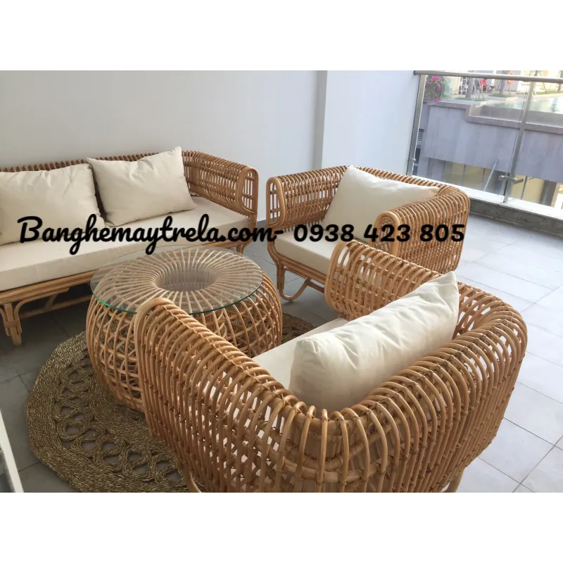 Sofa mây tổ yến phòng khách hiện đại 589205