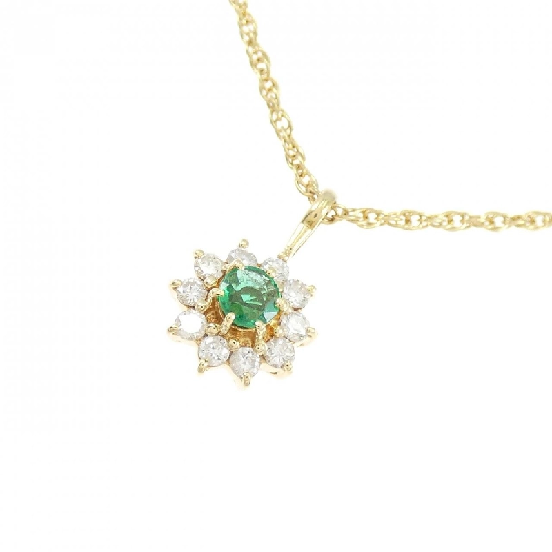 K18YG Emerald Necklace 0.13CT - Hàng hiệu Authentic 858413