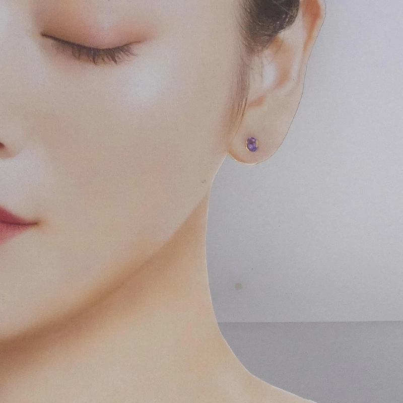 K18YG Amethyst Bông tai - Hàng hiệu Chính hãng 868229