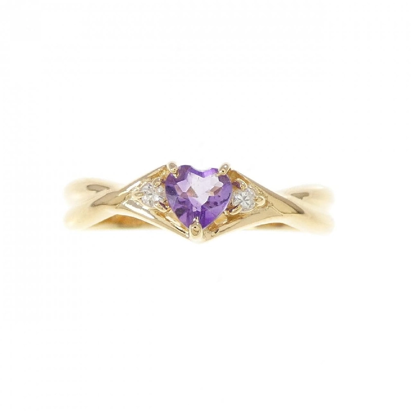 Nhẫn Amethyst Hình Trái Tim K18YG - Hàng hiệu Chính hãng 847195